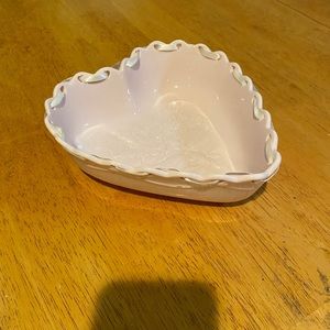 Glass heart longaberger dish